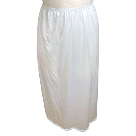 Vintage Vanity Fail Half Slip Long Slit Small Womens Nylon w Lace Trim Lingerie - Picture 7 of 9